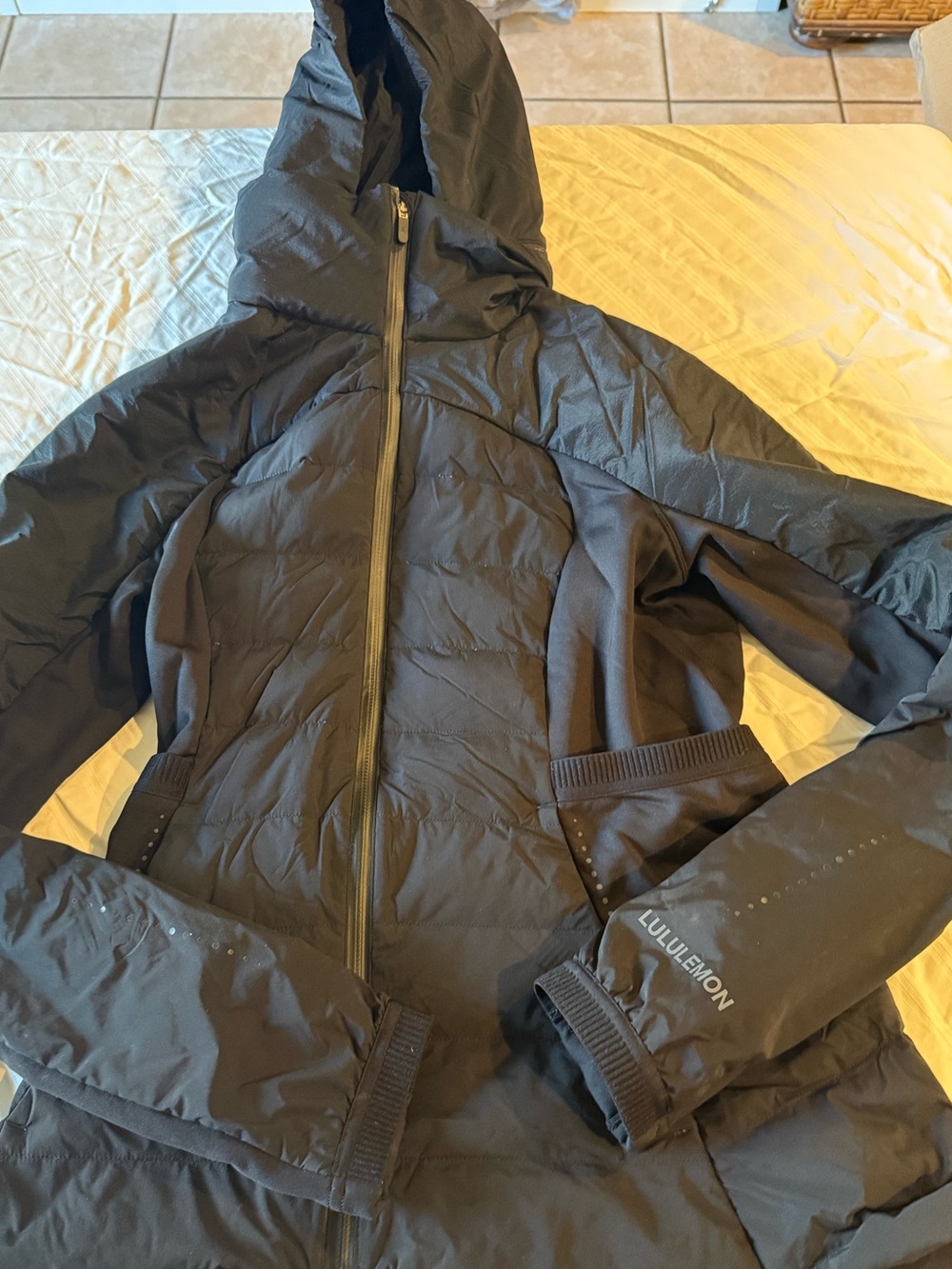 lululemon athletica Black Hooded Puffer Jacket